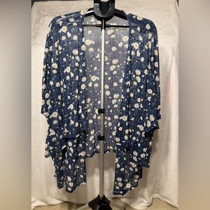 Cato Navy and White Floral Cardigan